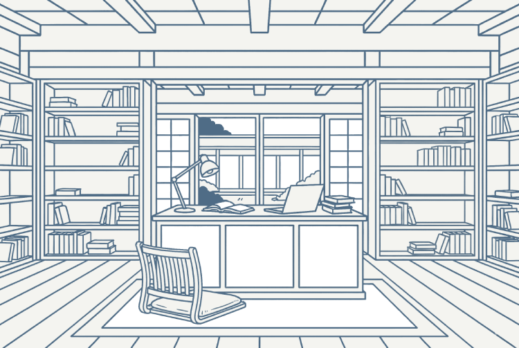 Tekushi library illustration